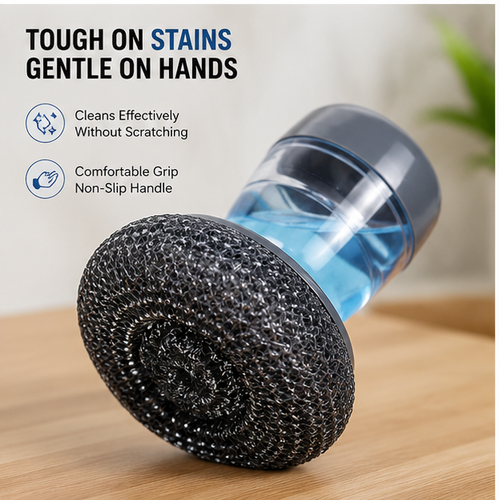 Press & Scrub 3-in-1 Dish Scrubber